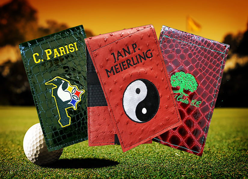 Fairway Leathers Custom Exotic Leather Yardage Book Covers